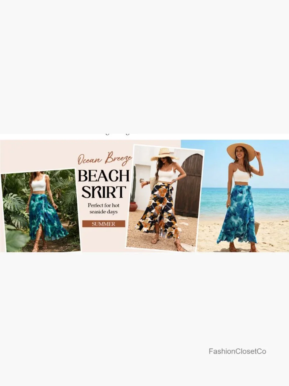 Boho Floral Wrap Maxi Skirt with Knotted Belt Asymmetric Hem Ruffle Split - Picture 7 of 7